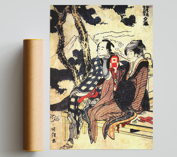 Hokusai Traveling Couple