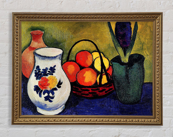 August Macke White Jug With Flowers And Fruits