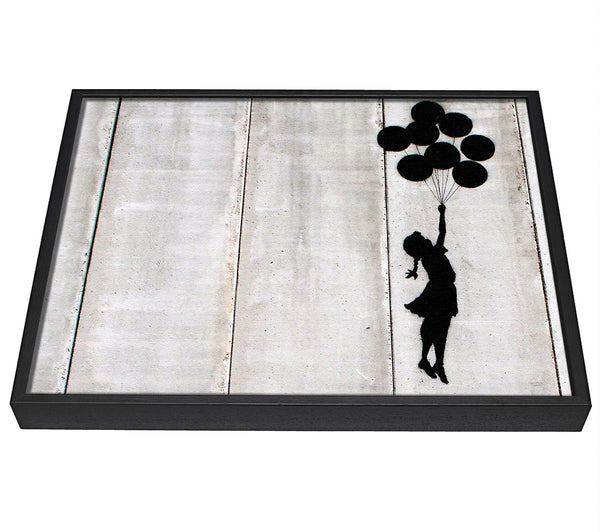 A picture of a Balloon Girl Fly framed canvas print sold by Wallart-Direct.co.uk