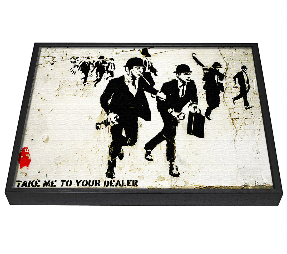 A picture of a Bankers On The Run framed canvas print sold by Wallart-Direct.co.uk