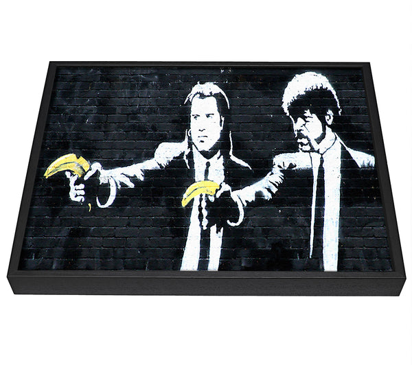 A picture of a Banksy Pulp Fiction framed canvas print sold by Wallart-Direct.co.uk