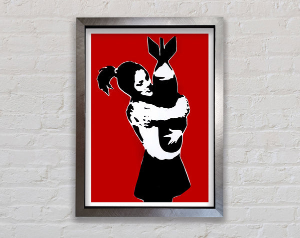 Banksy Bomb Hugger Girl Red