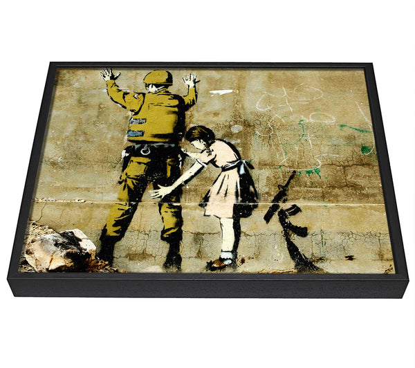 A picture of a Child Searching Soldier framed canvas print sold by Wallart-Direct.co.uk