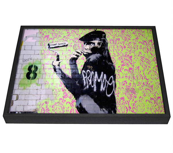 A picture of a Chimp Artist framed canvas print sold by Wallart-Direct.co.uk