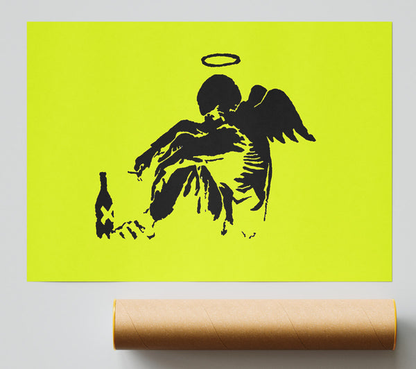 Banksy Fallen Angel Lime