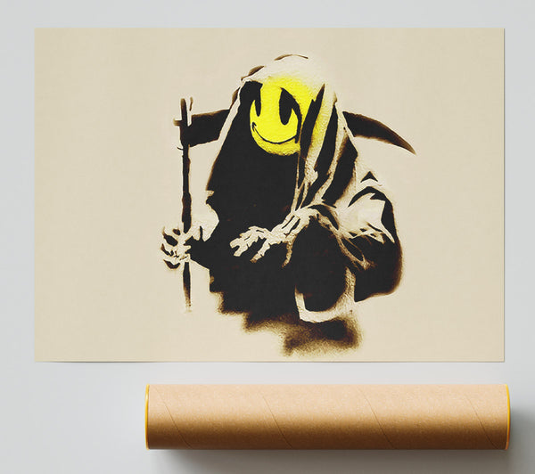 Banksy Grim Reaper Beige