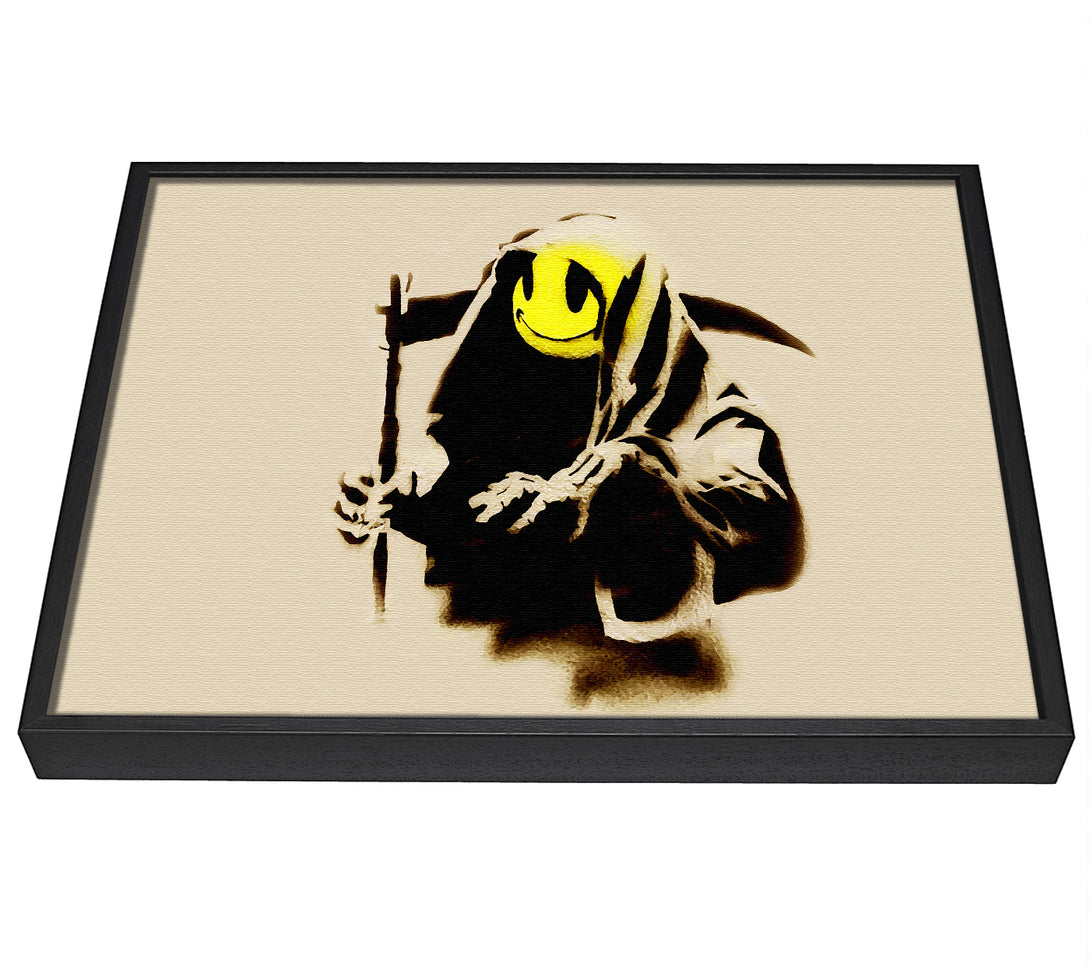 A picture of a Grim Reaper Beige framed canvas print sold by Wallart-Direct.co.uk