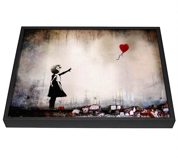 A picture of a Heart Balloon framed canvas print sold by Wallart-Direct.co.uk