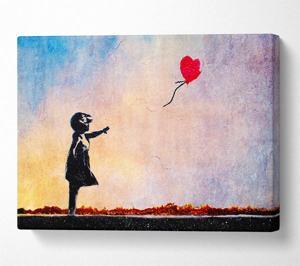 Banksy Love Heart Balloon Sunset