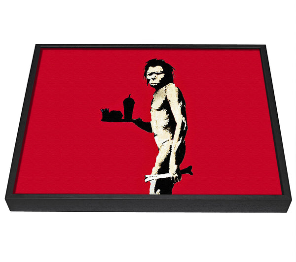 A picture of a Mcdonalds Caveman Red framed canvas print sold by Wallart-Direct.co.uk