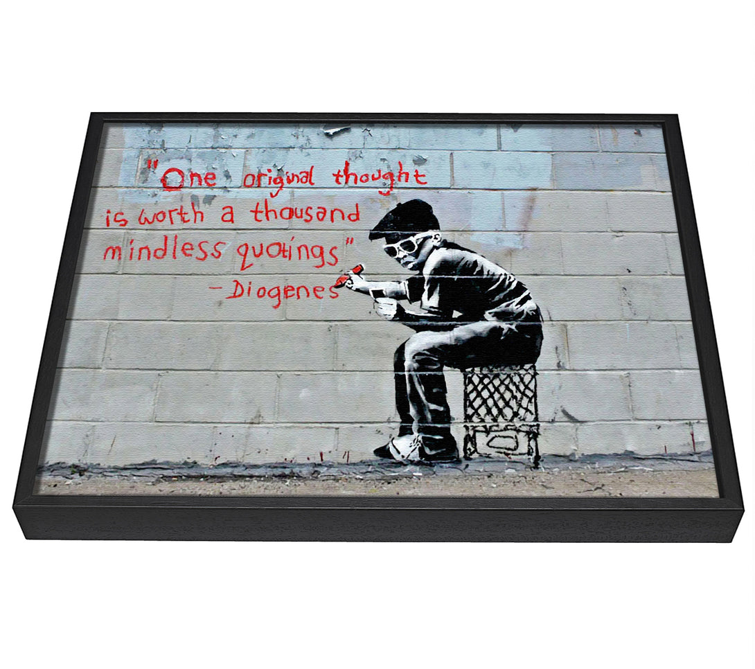 A picture of a One Original Thought Is Worth A... framed canvas print sold by Wallart-Direct.co.uk