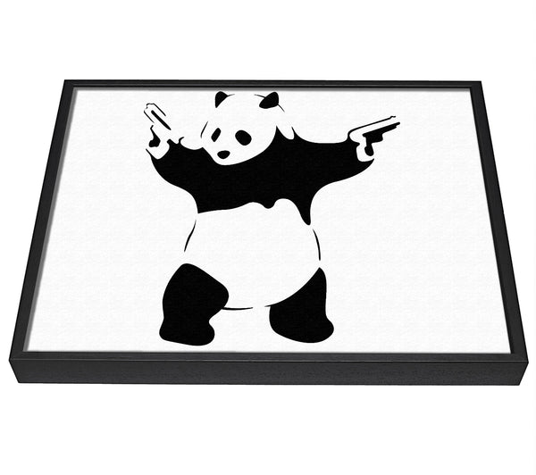 A picture of a Panda Guns framed canvas print sold by Wallart-Direct.co.uk