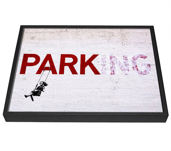 A picture of a Park Or Parking framed canvas print sold by Wallart-Direct.co.uk