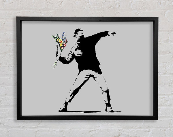 Banksy Peaceful Warrior Grey