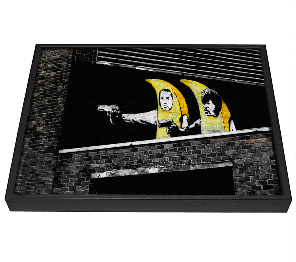 A picture of a Pulp Fiction Banana Suits framed canvas print sold by Wallart-Direct.co.uk