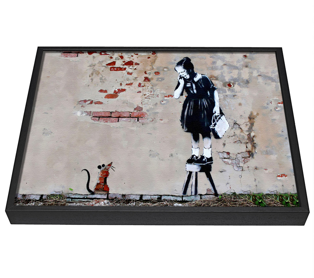 A picture of a Scared Of The Mouse framed canvas print sold by Wallart-Direct.co.uk