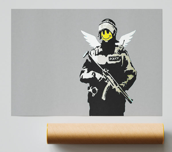 Banksy Smiley Face Angel