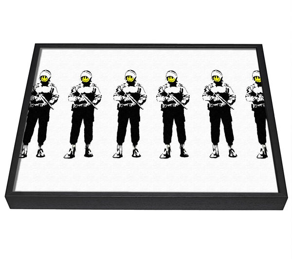 A picture of a Smiley Face Line-Up framed canvas print sold by Wallart-Direct.co.uk