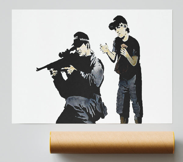 Banksy Sniper Boy White