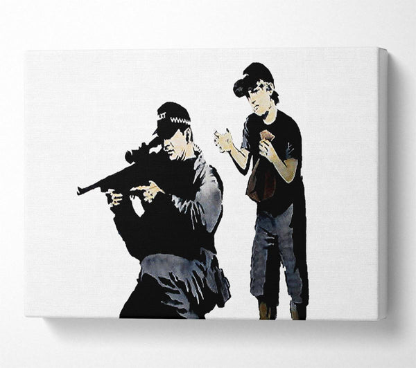 Banksy Sniper Boy White