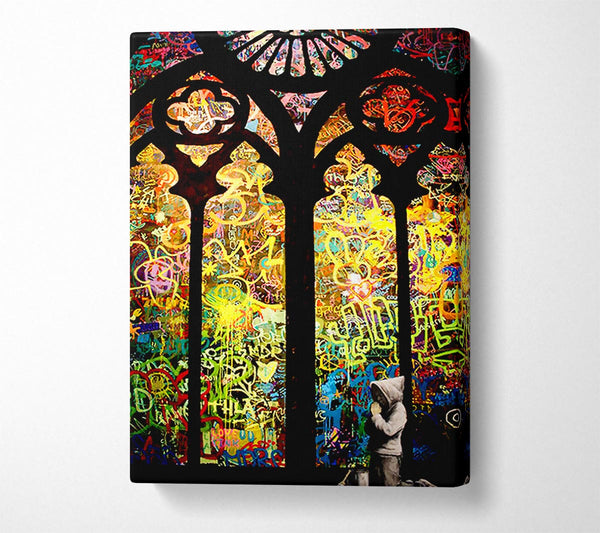 Banksy Stained Glass Graffiti