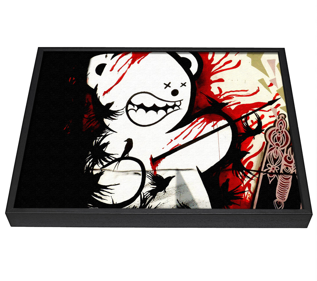 A picture of a Teddy Bear Violence framed canvas print sold by Wallart-Direct.co.uk