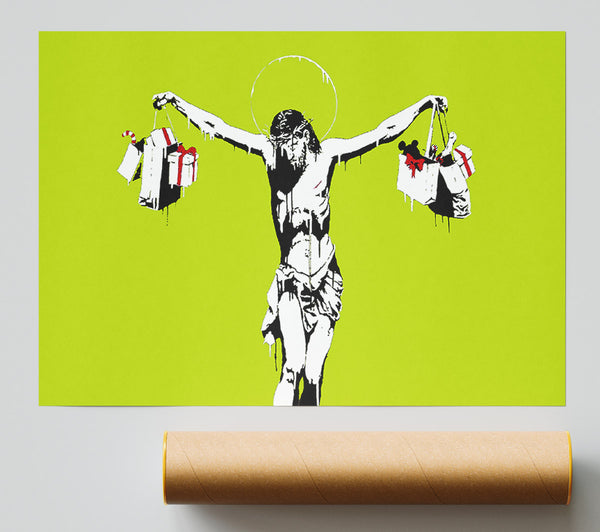 Banksy Thank Christ For Shopping Lime