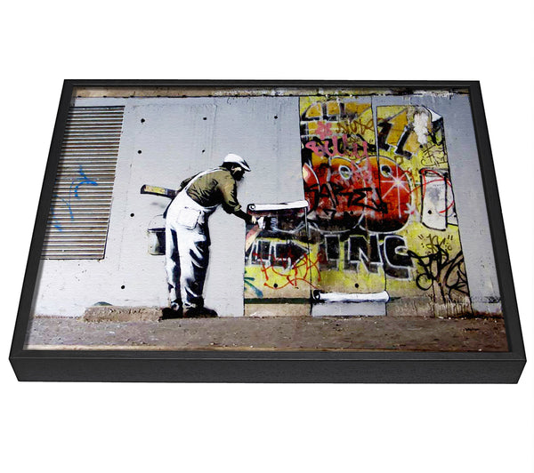 A picture of a Wallpaper Over Robbo Graffiti framed canvas print sold by Wallart-Direct.co.uk