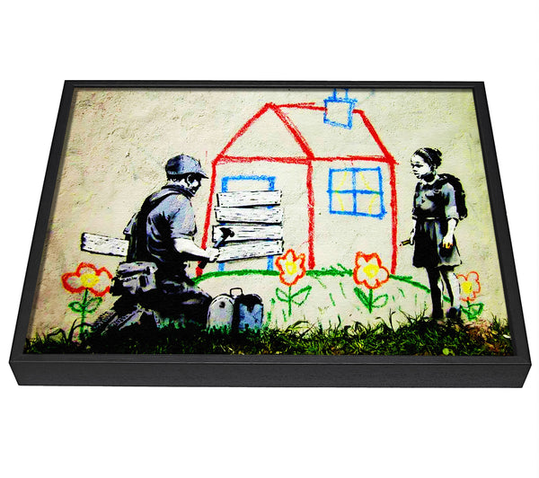 A picture of a Wendy House Barricade framed canvas print sold by Wallart-Direct.co.uk