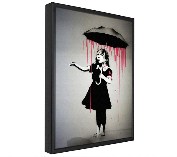 A picture of a Umbrella Girl framed canvas print sold by Wallart-Direct.co.uk