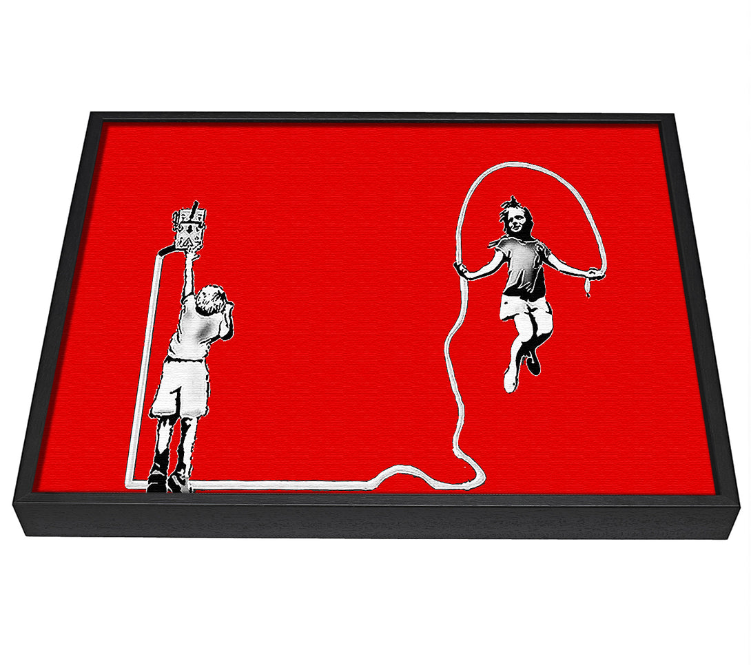 A picture of a Electric Skipping Rope Red framed canvas print sold by Wallart-Direct.co.uk