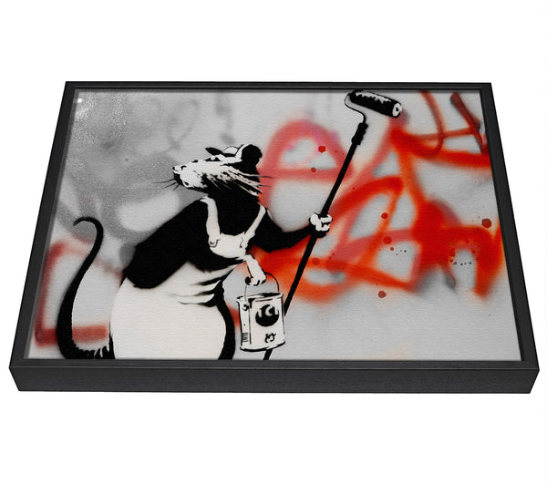 A picture of a Graffiti Rat Removal framed canvas print sold by Wallart-Direct.co.uk