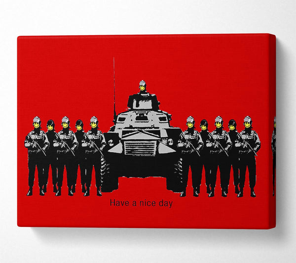 Banksy Have A Nice Day Army Tanks Red