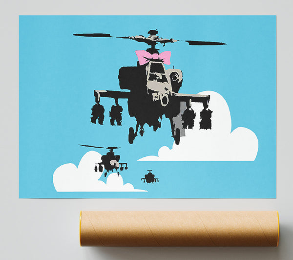 Banksy Hellicopter Bow Blue