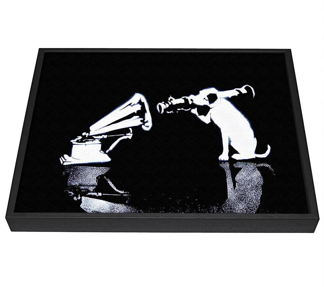 A picture of a Hmv Dog Missile framed canvas print sold by Wallart-Direct.co.uk