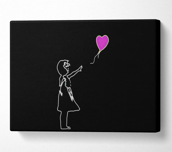 Banksy Love Balloon Black Pink