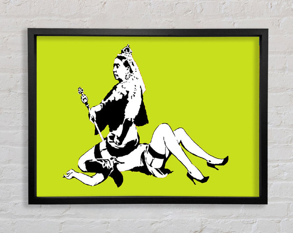 Banksy Queen Elizabeth Legs Lime