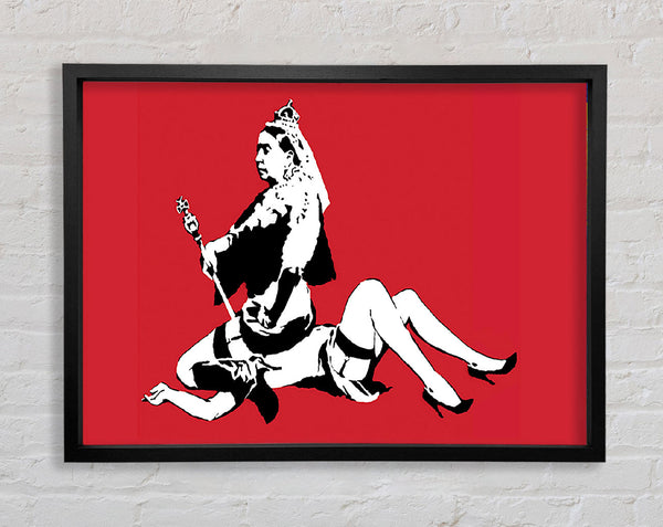 Banksy Queen Elizabeth Legs Red