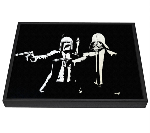 A picture of a Star Wars Pulp Fiction framed canvas print sold by Wallart-Direct.co.uk