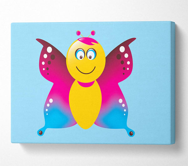 Butterfly Cartoon Face Baby Blue