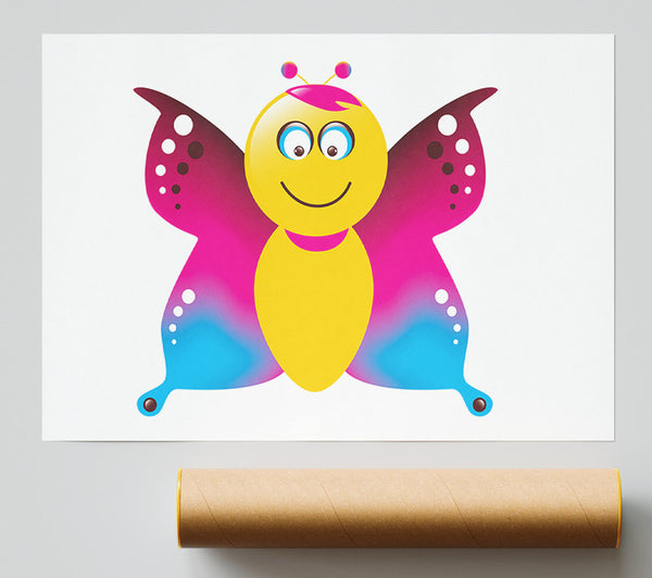 Butterfly Cartoon Face White