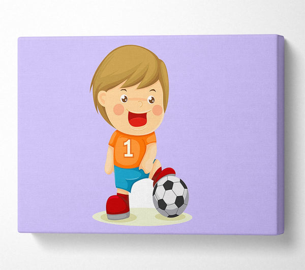 Footballer Standing On Ball Lilac