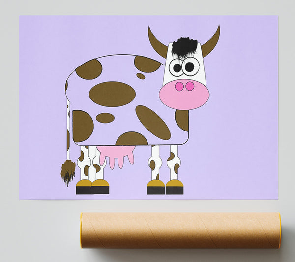 Funny Cow With Hair Lilac