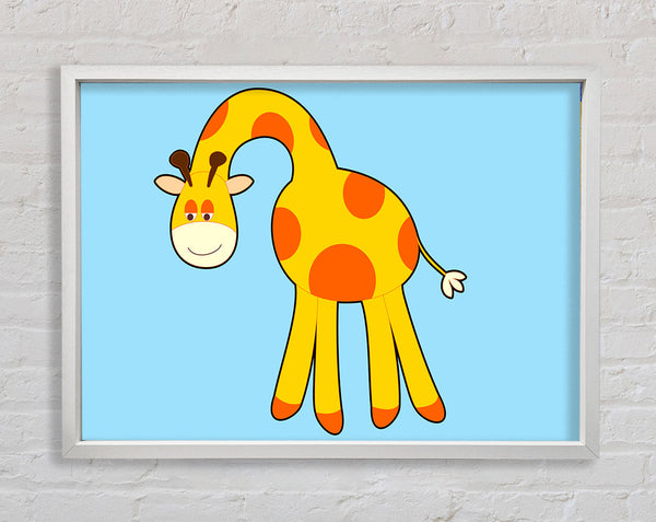 Funny Giraffe Looking Down Baby Blue