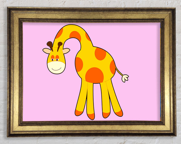 Funny Giraffe Looking Down Pink