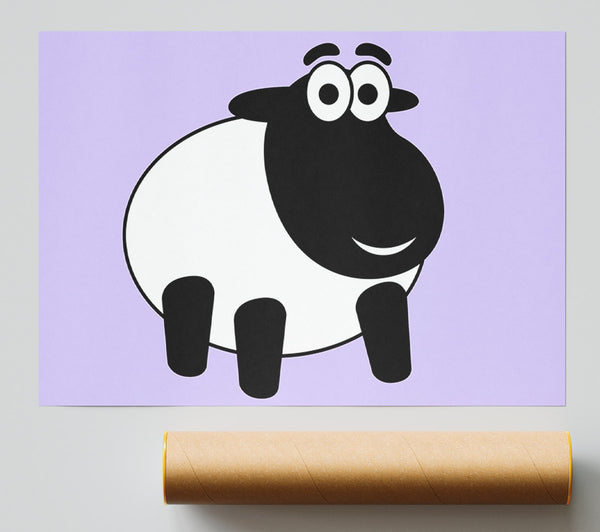 Happy Cartoon Sheep Lilac