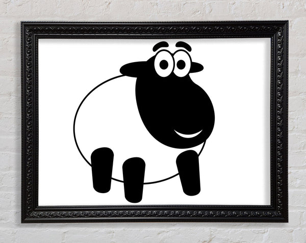 Happy Cartoon Sheep White