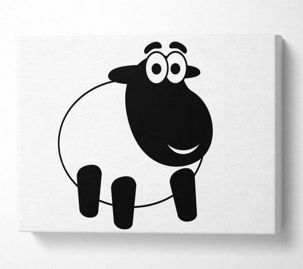 Happy Cartoon Sheep White