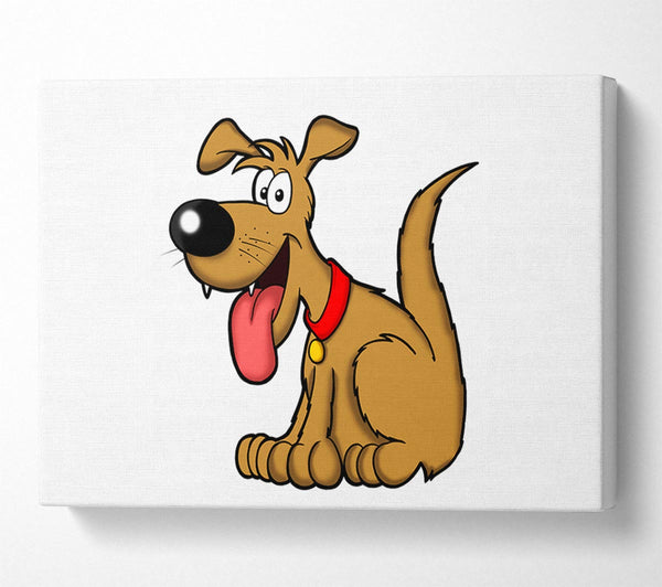 Happy Dog Cartoon With Tongue Out White