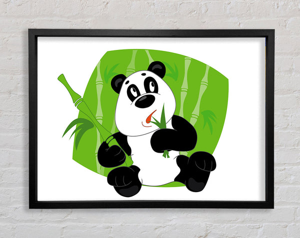 Panda Eating Bamboo White